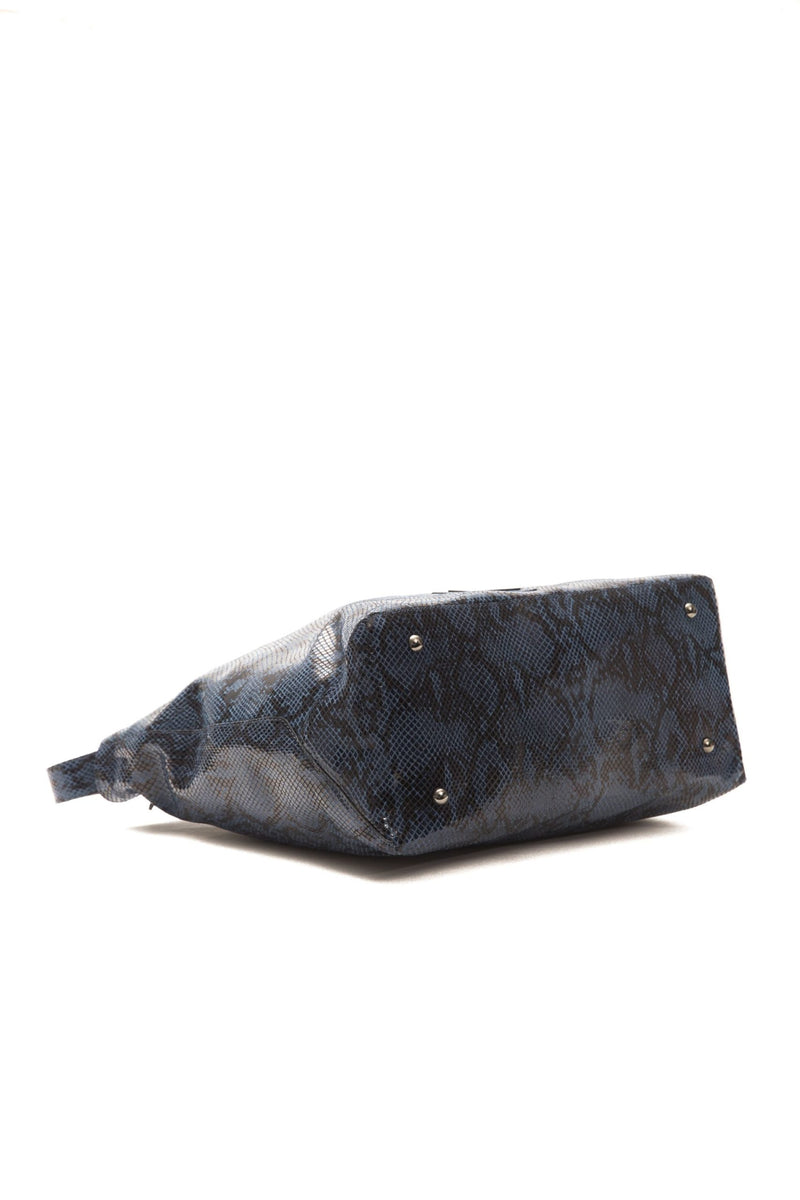 Blue Leather Shoulder Bag