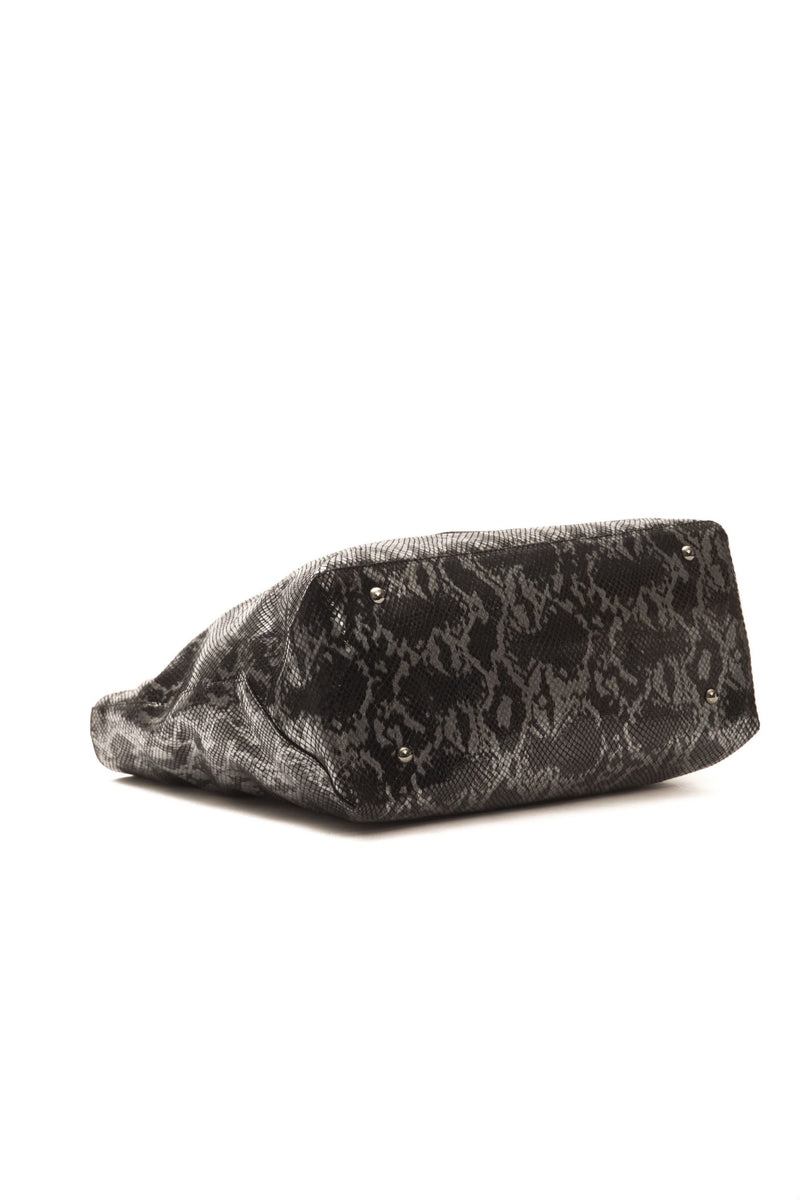 Grey Leather Shoulder Bag