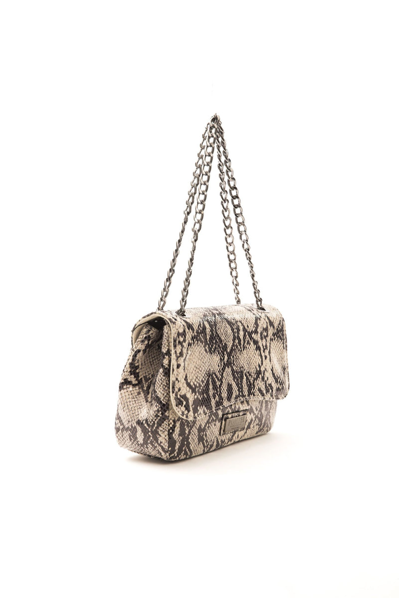 Grey Leather Crossbody Bag