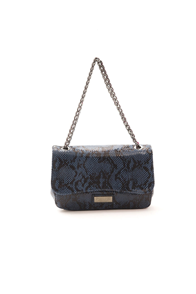 Blue Leather Crossbody Bag