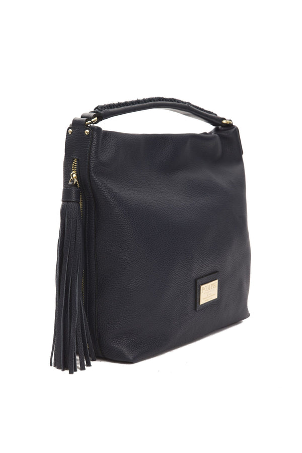 Grey Leather Shoulder Bag