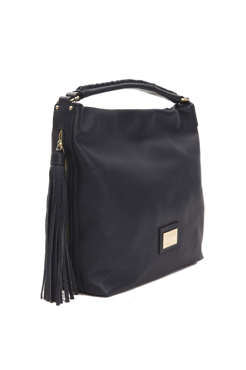 Grey Leather Shoulder Bag