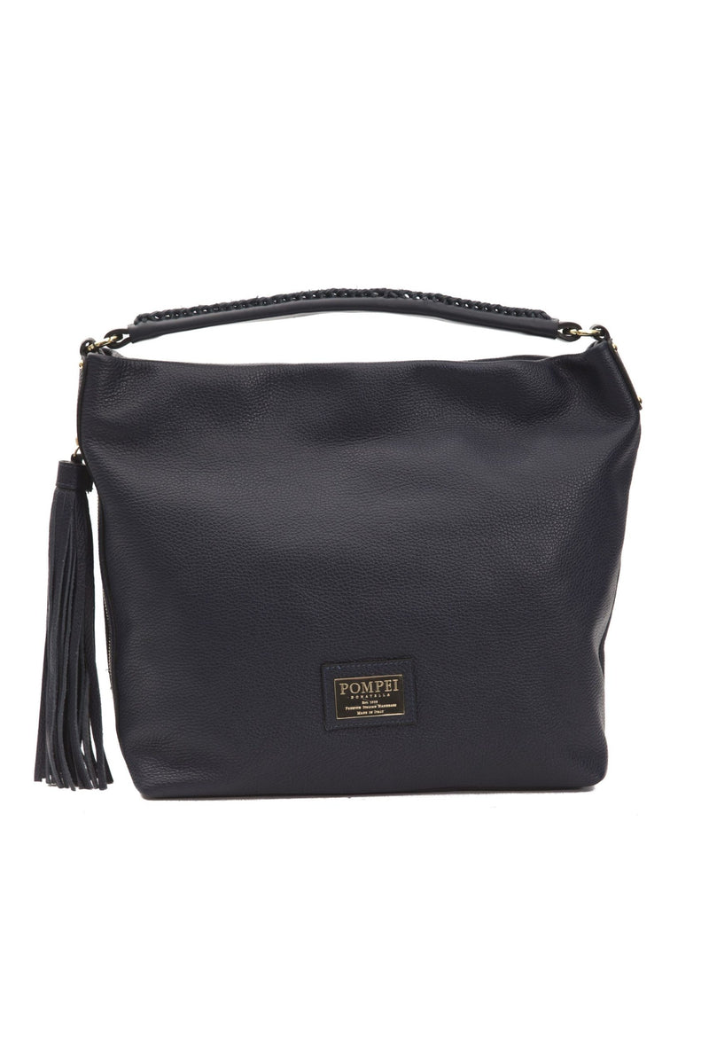 Grey Leather Shoulder Bag