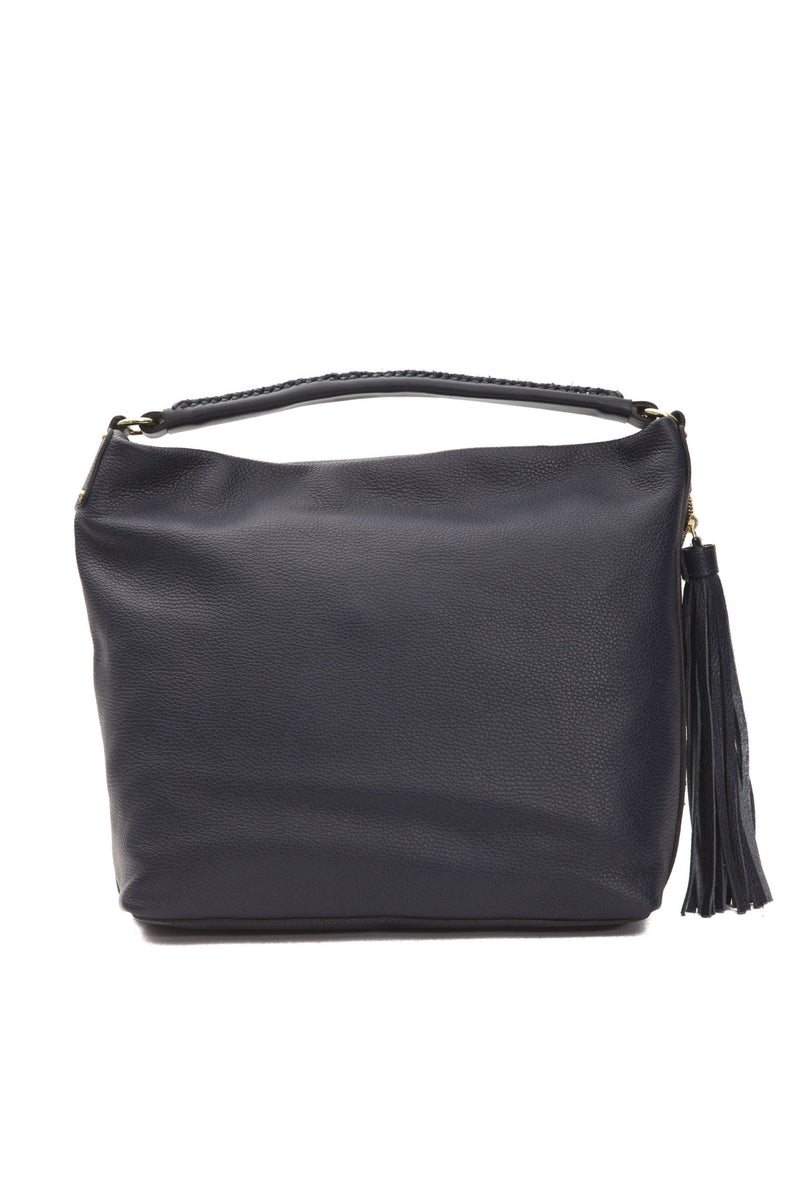 Grey Leather Shoulder Bag