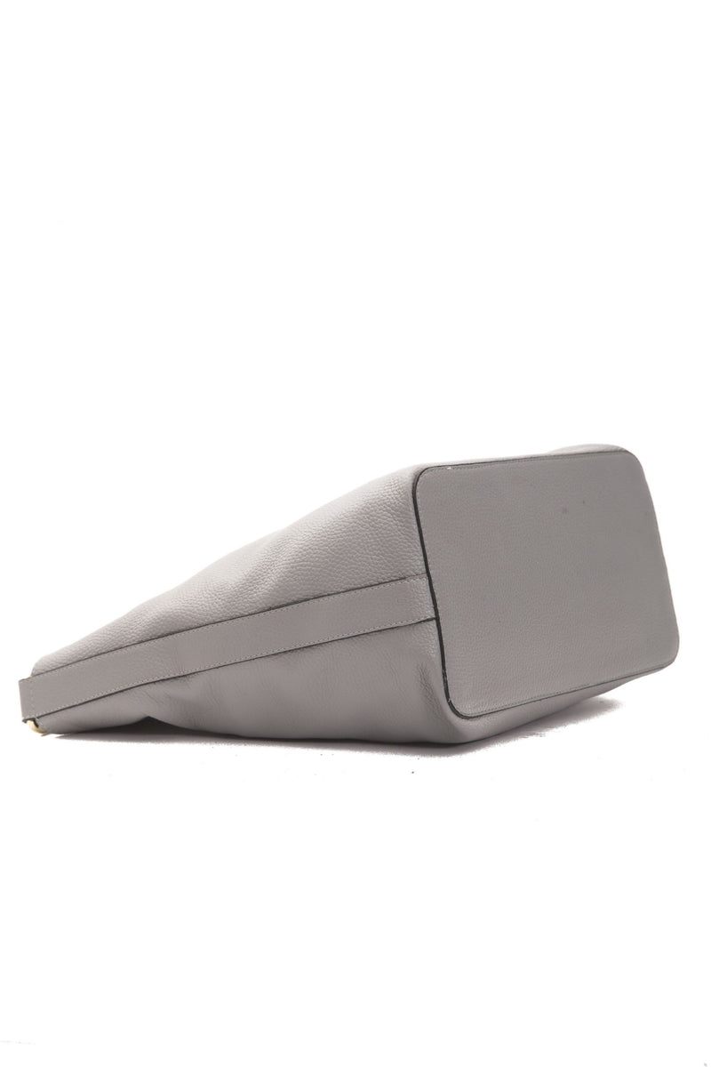 Grey Leather Shoulder Bag