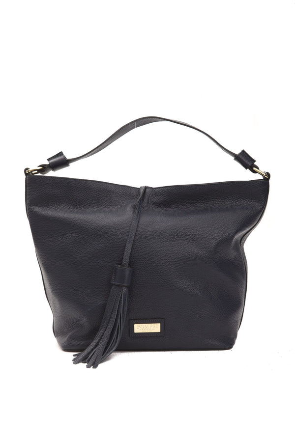 Grey Leather Shoulder Bag