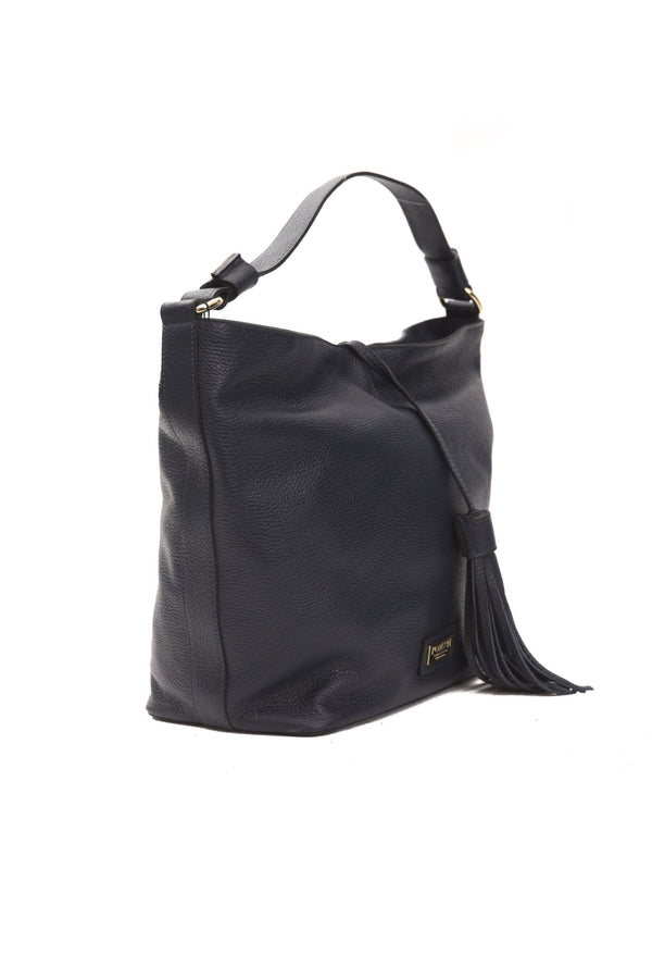 Grey Leather Shoulder Bag