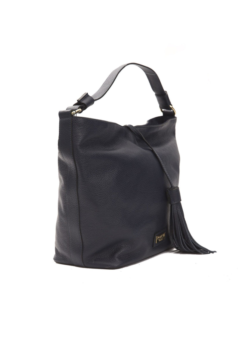 Grey Leather Shoulder Bag