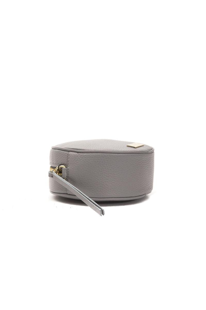 Grey Leather Crossbody Bag