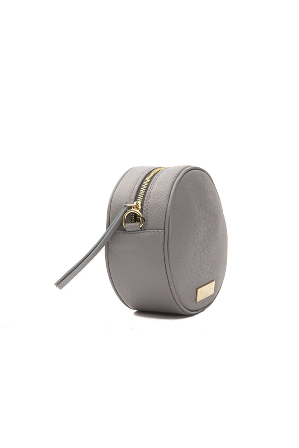 Grey Leather Crossbody Bag