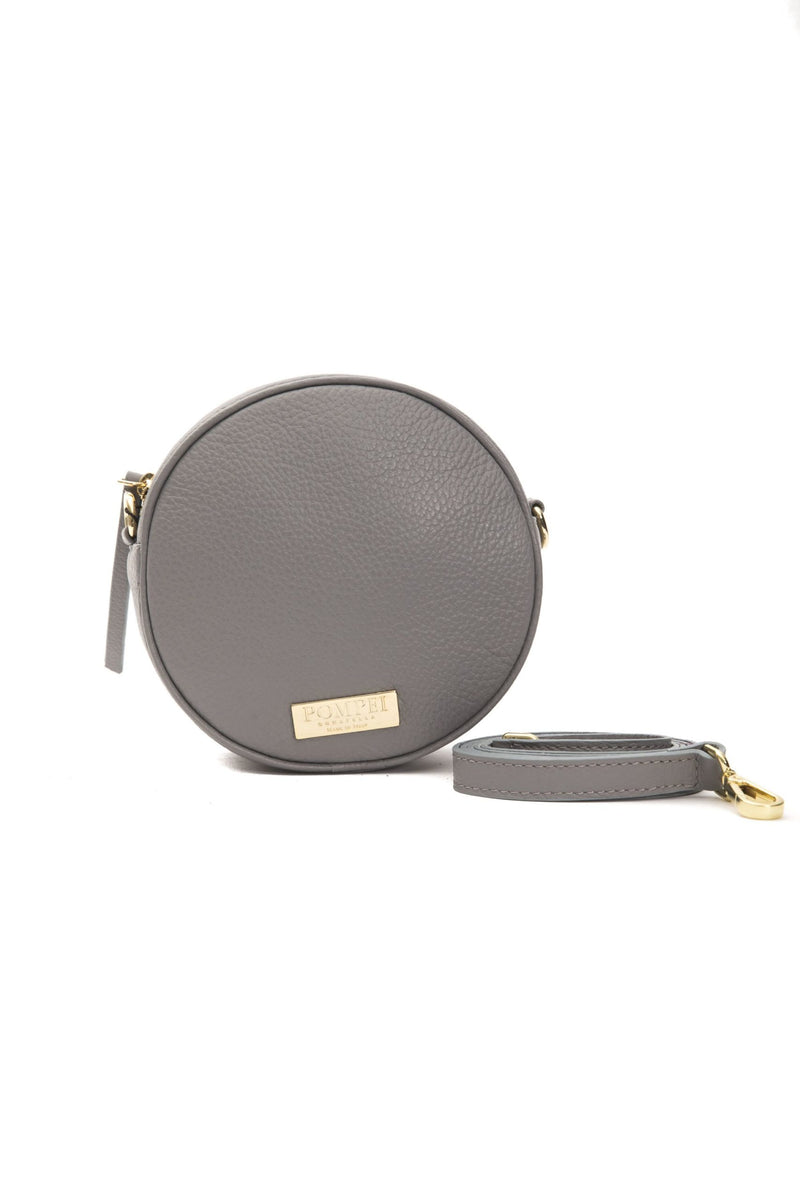 Grey Leather Crossbody Bag