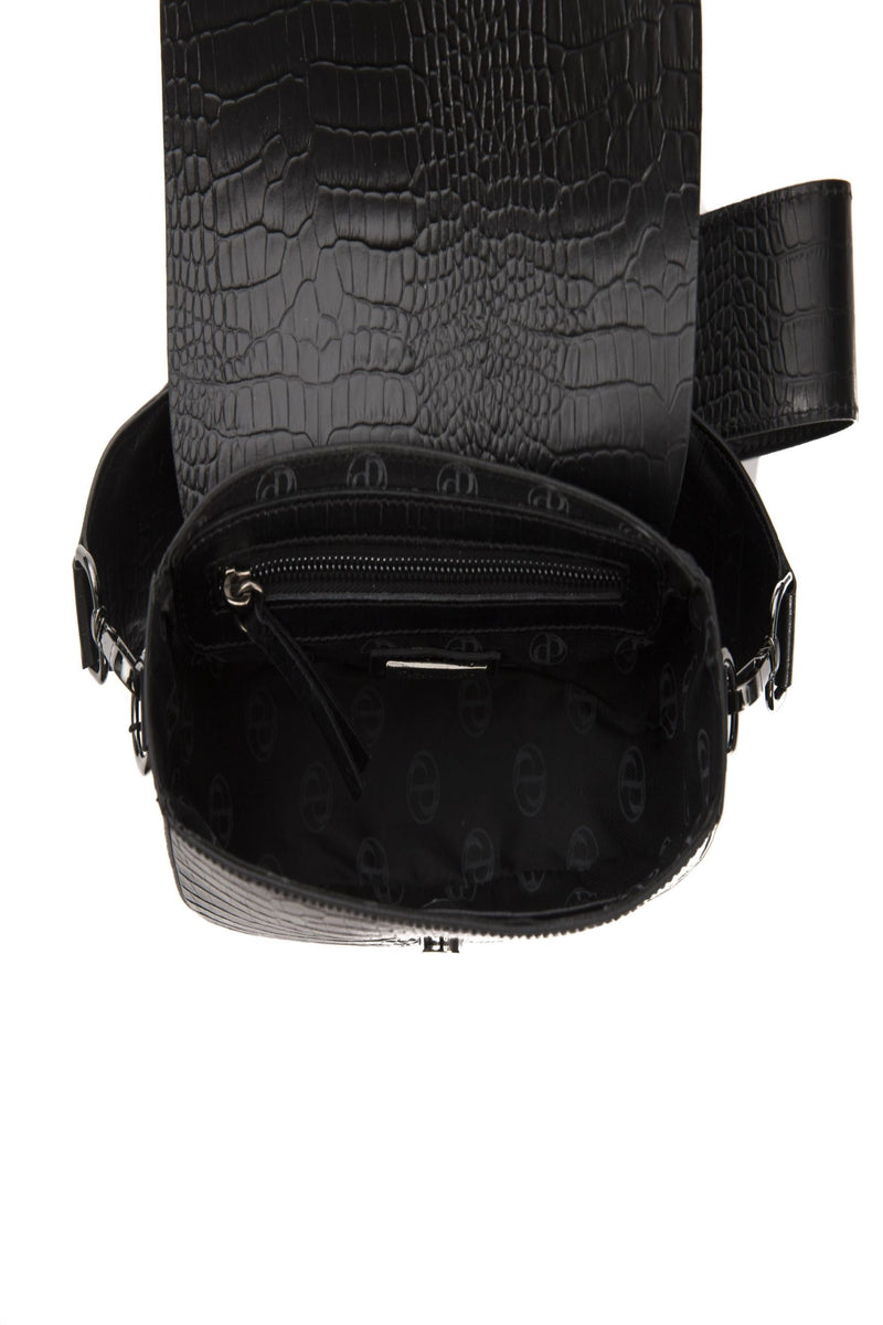 Black Leather Crossbody Bag
