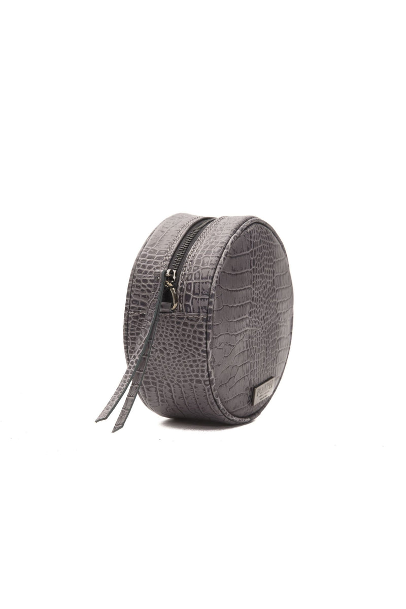 Grey Leather Crossbody Bag