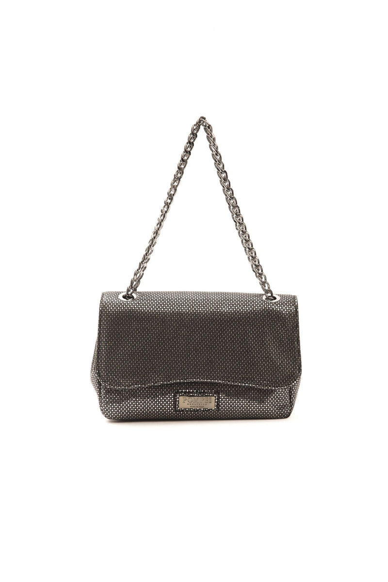 Grey Leather Crossbody Bag