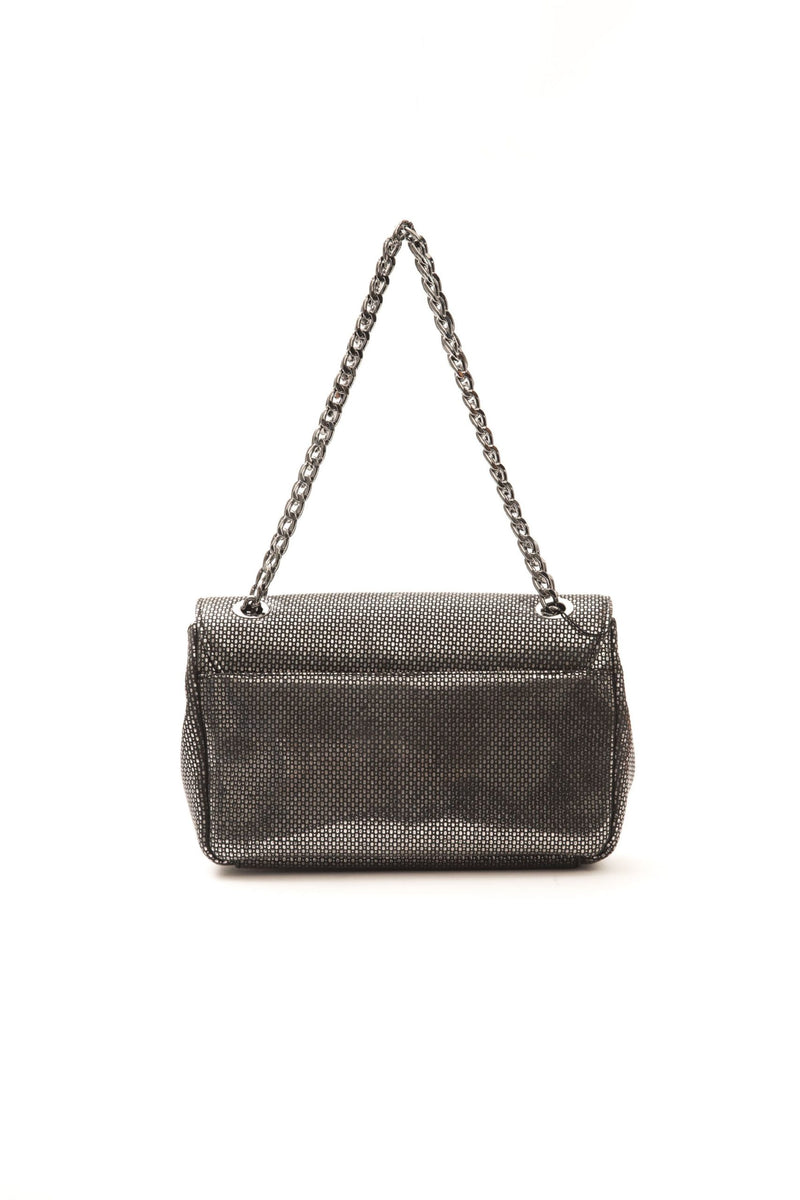 Grey Leather Crossbody Bag