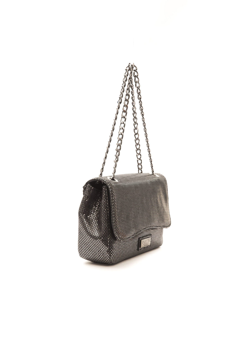 Grey Leather Crossbody Bag