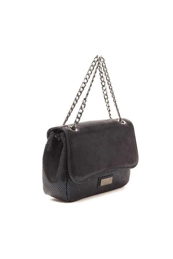 Blue Leather Crossbody Bag