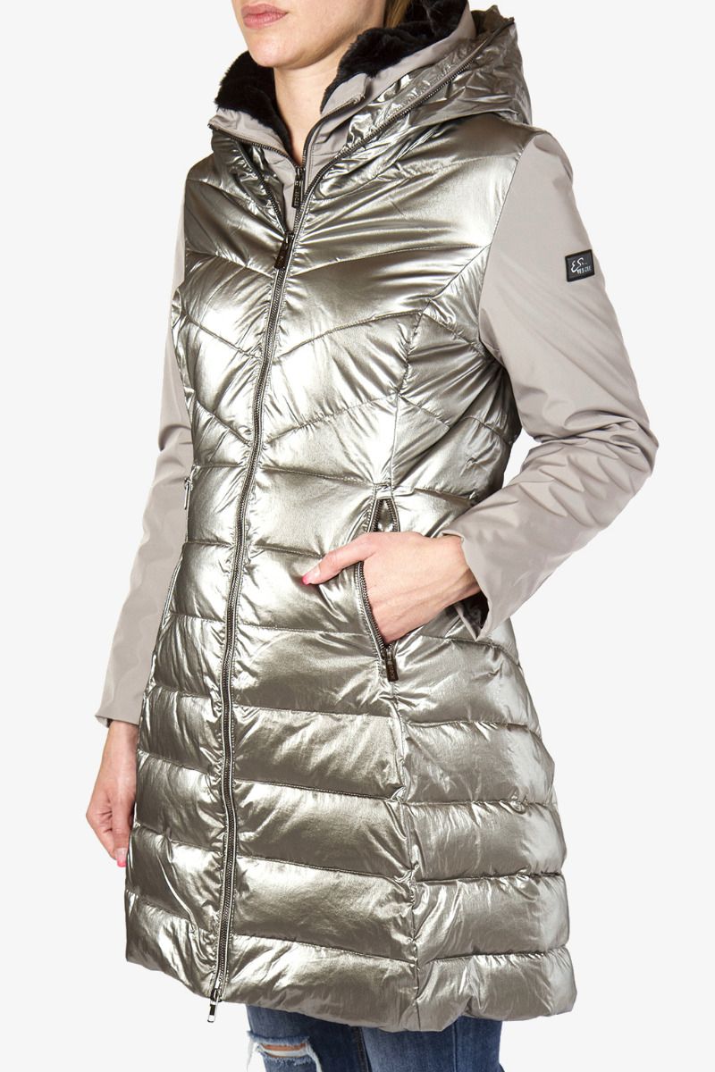 Gray Polyamide Jackets & Coat