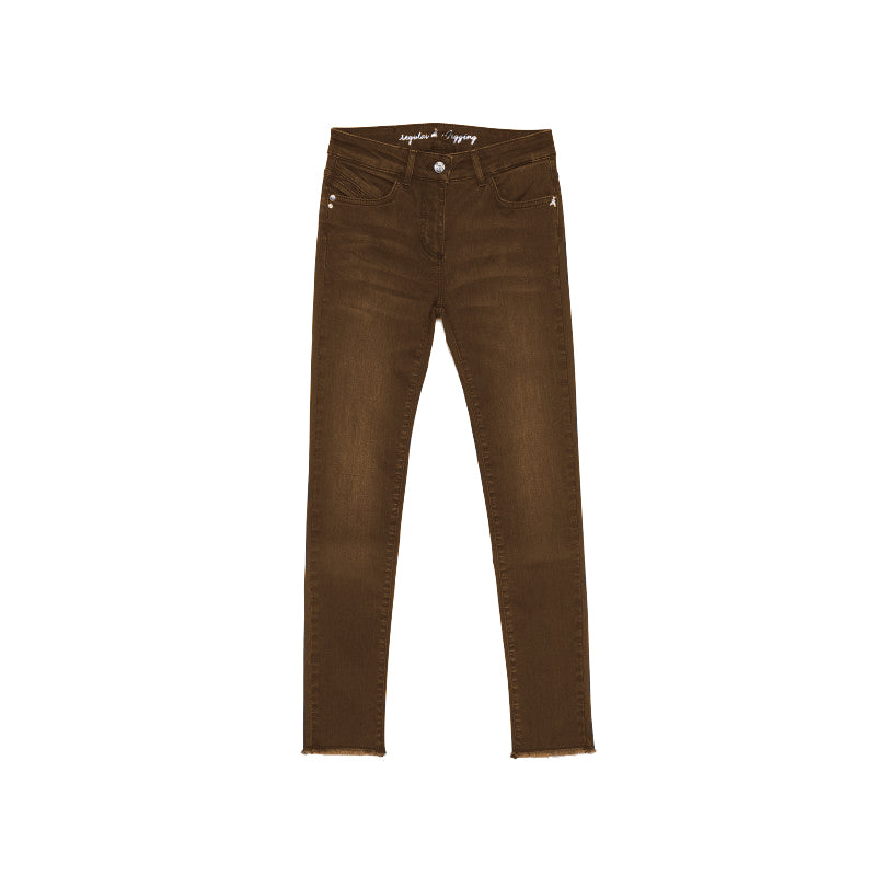 Brown Cotton Jeans & Pant