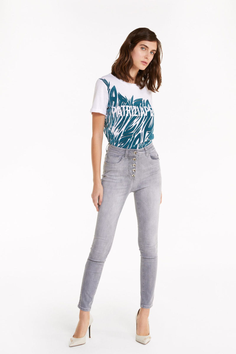 Gray Cotton Jeans & Pant