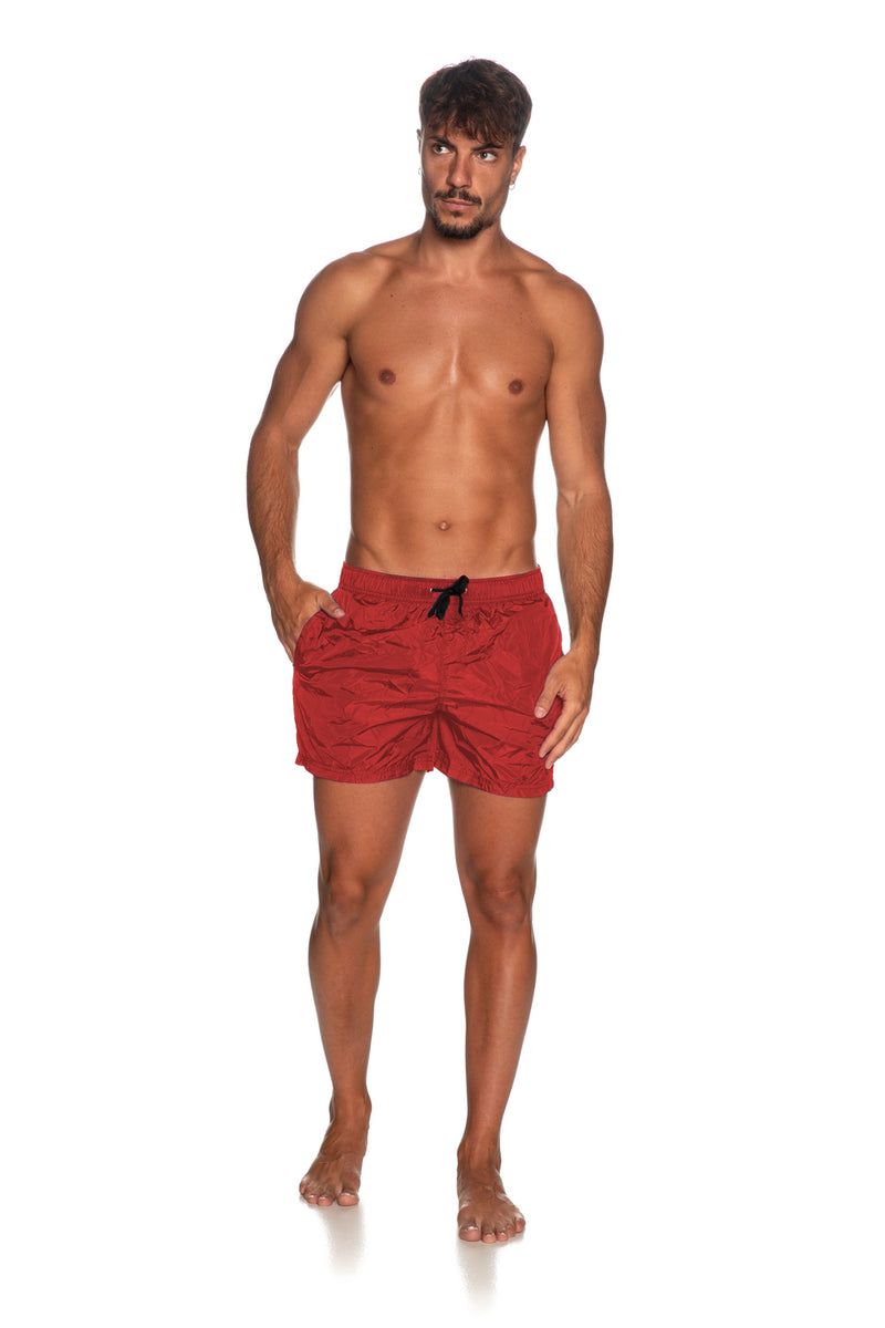 Red Nylon Swimwear
