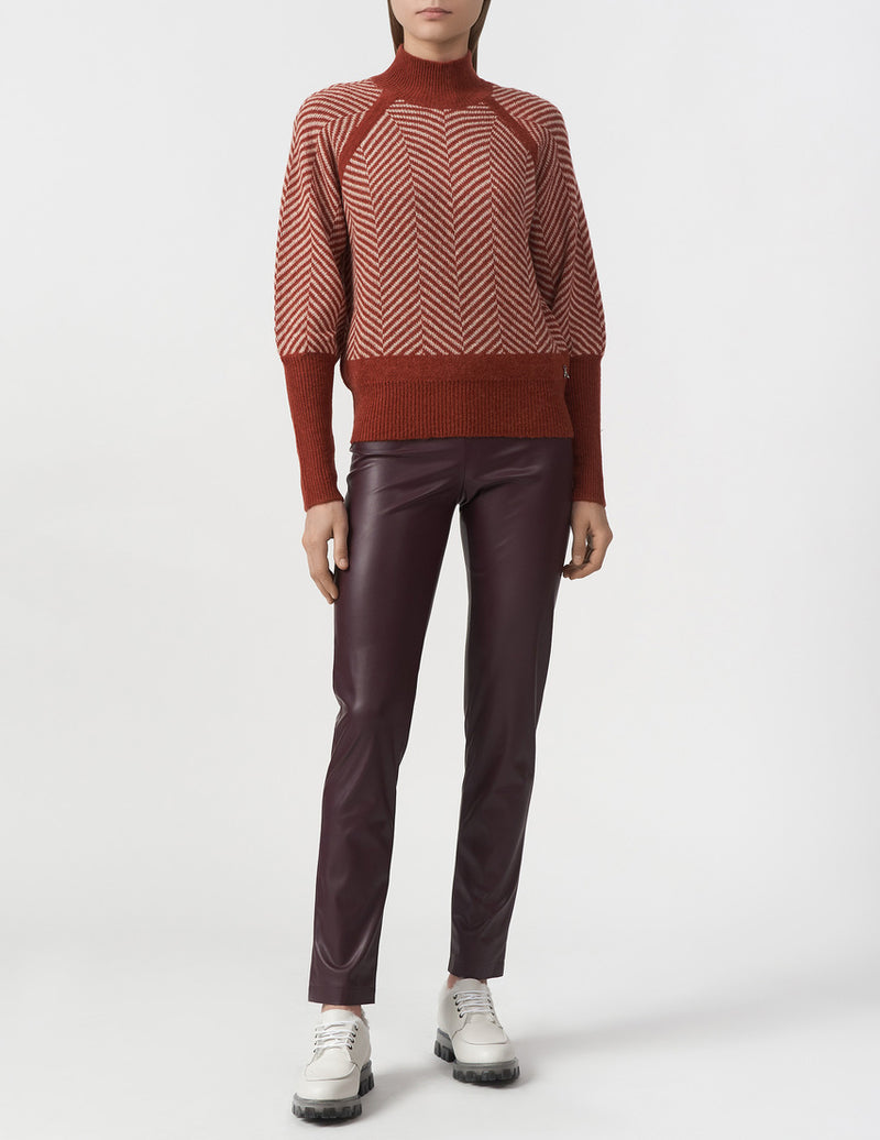 Purple Polyurethane Jeans & Pant