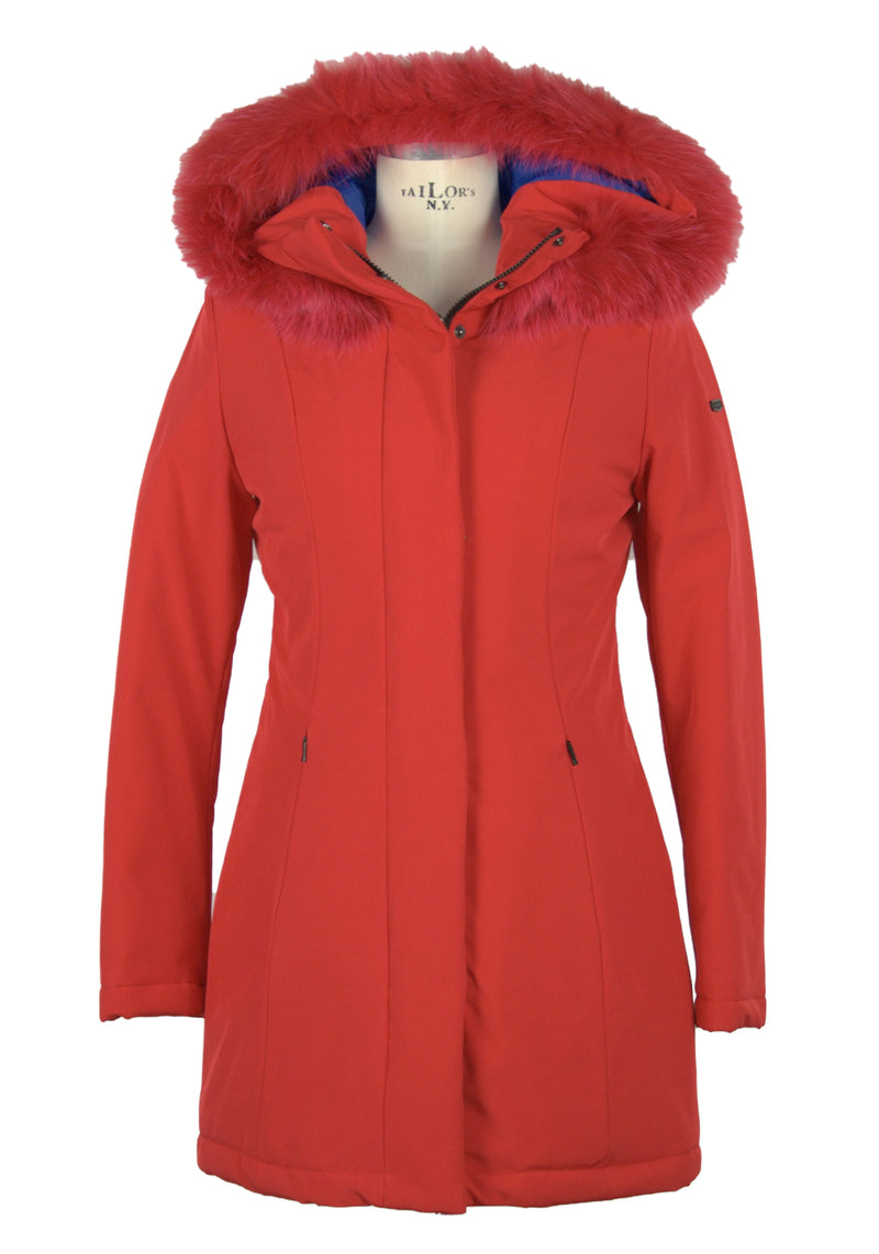 Red Polyester Jackets & Coat