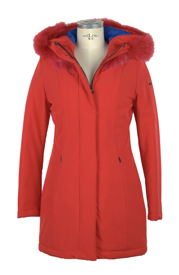 Red Polyester Jackets & Coat